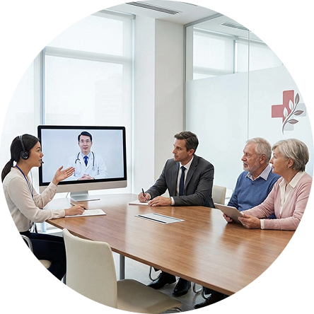 Online video consultation with an interpreter